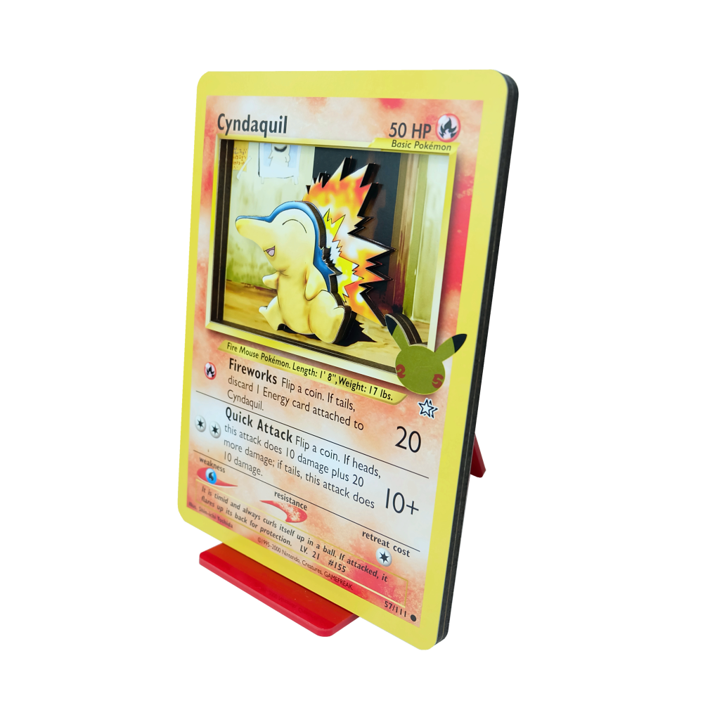 Cyndaquil Jumbo 3D Pokemon Card