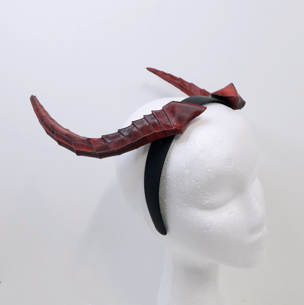 Curved Red Horns