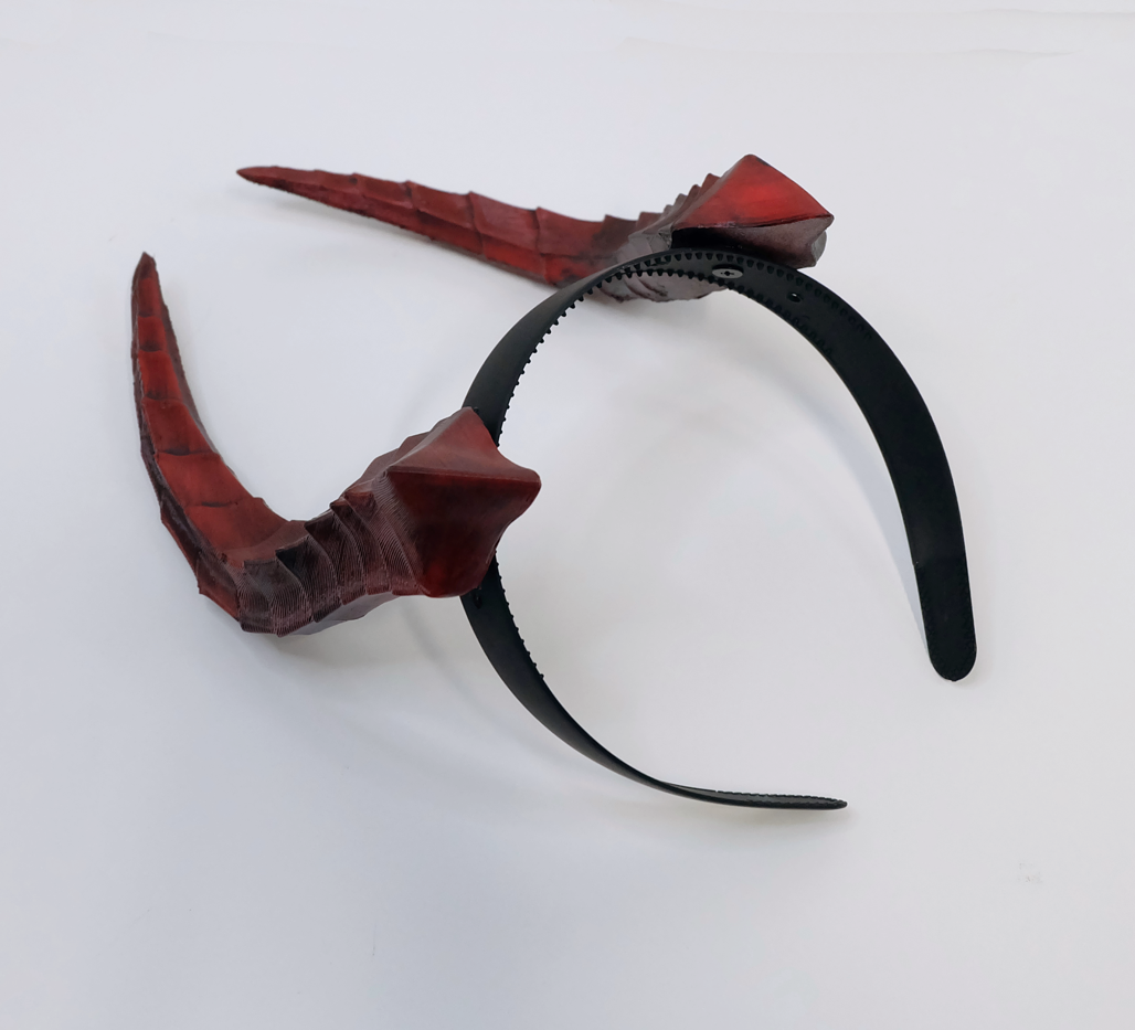 Curved Red Horns