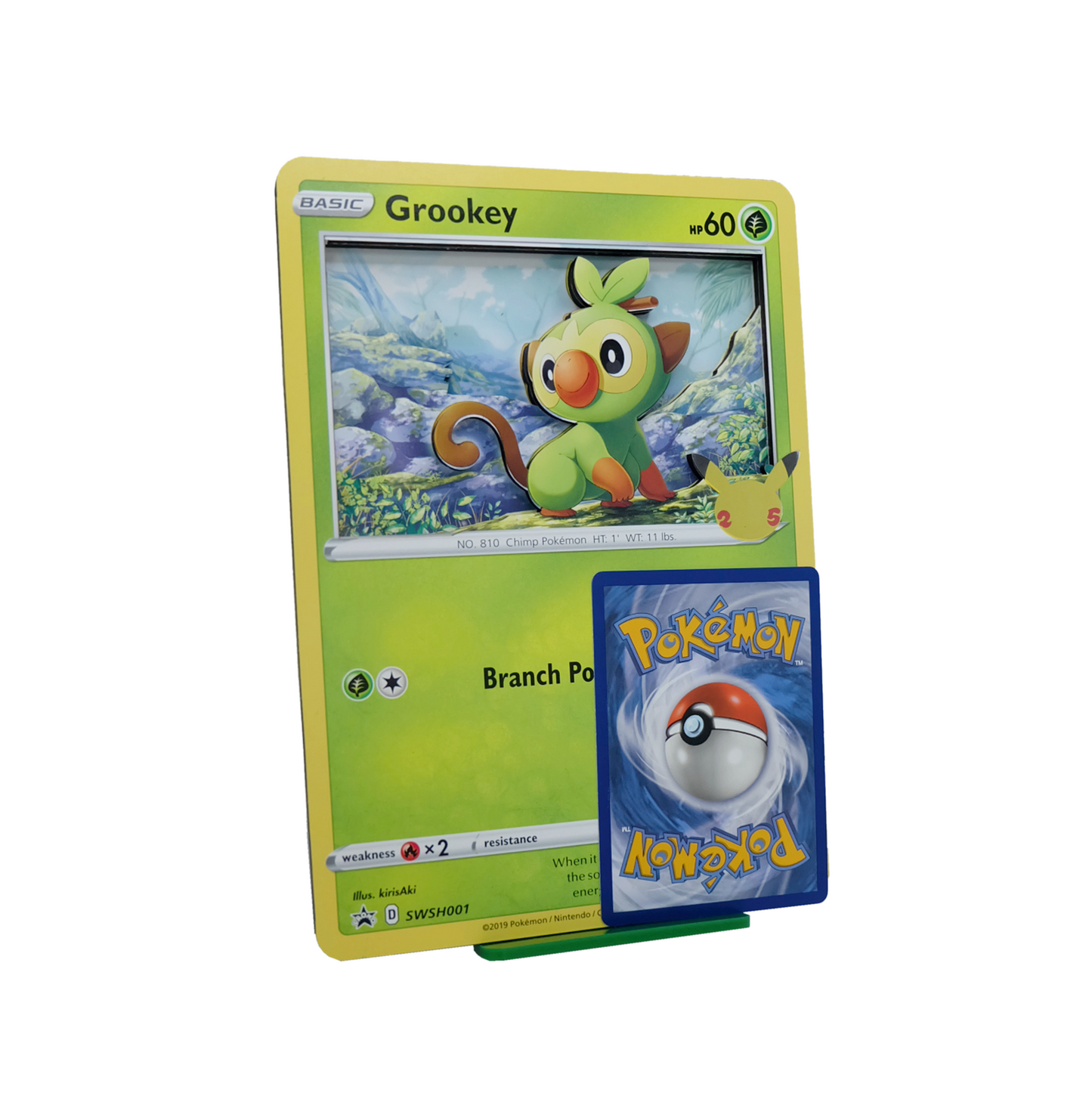 Grookey 3D Jumbo Pokemon Card