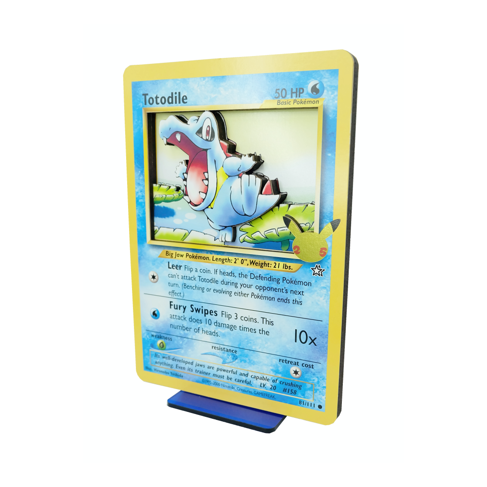 Totodile Jumbo 3D Pokemon Card Embrace Design Totodile Jumbo 3D Pokemon Card Embrace Design