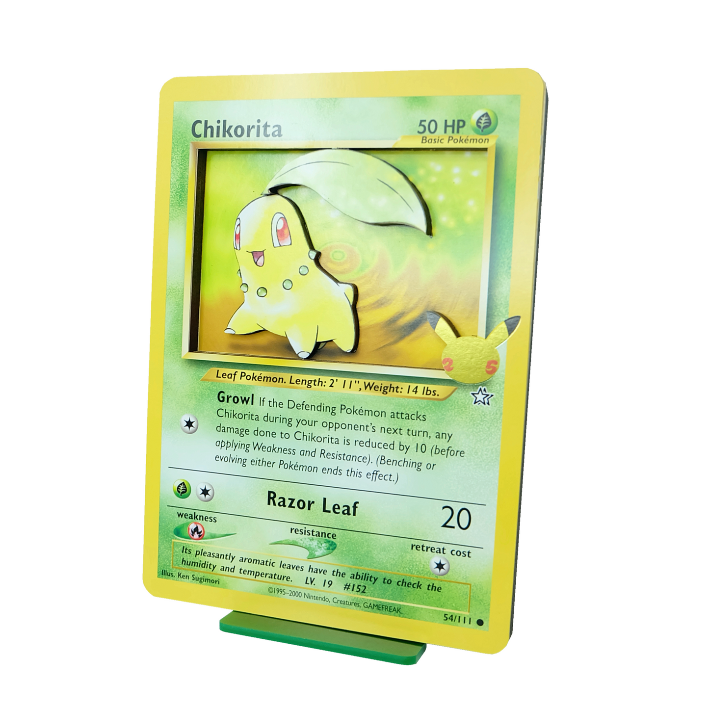 Chikorita Jumbo 3D Pokemon Card