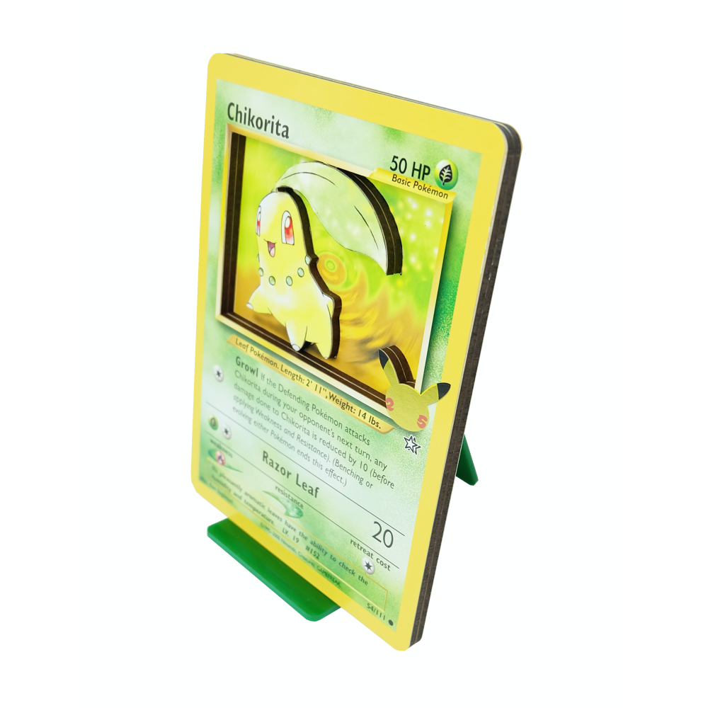 Chikorita Jumbo 3D Pokemon Card