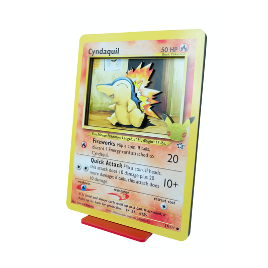 Cyndaquil Jumbo 3D Pokemon Card
