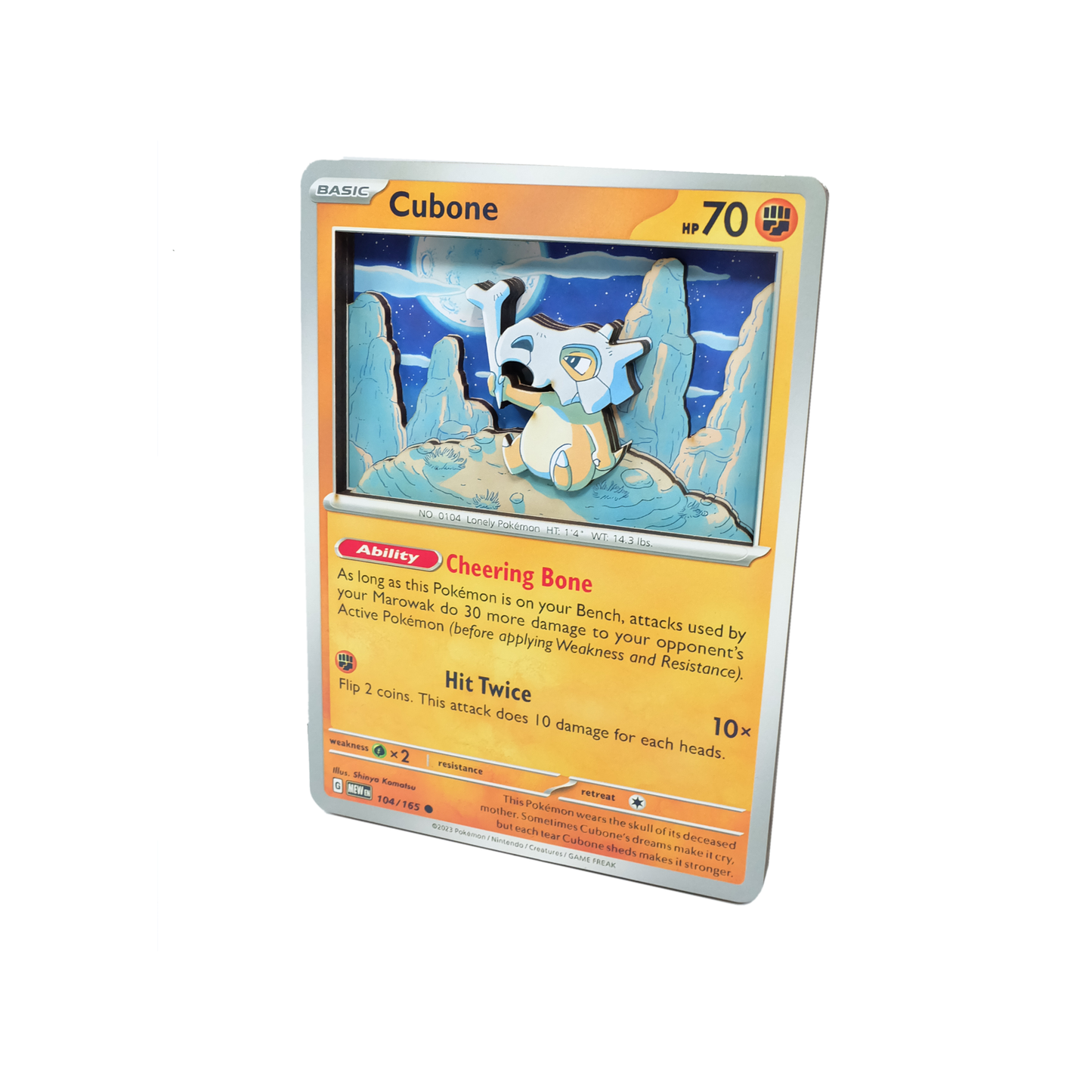 Cubone Jumbo 3D Pokemon Card