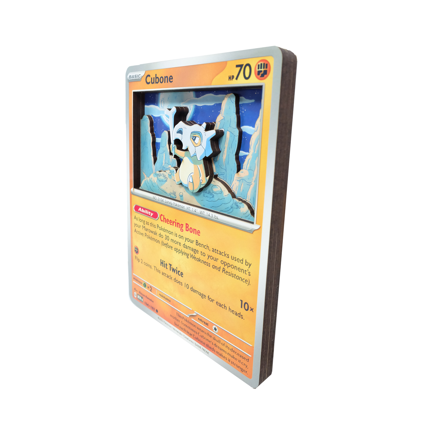Cubone Jumbo 3D Pokemon Card Embrace Design Cubone Jumbo 3D Pokemon Card Embrace Design