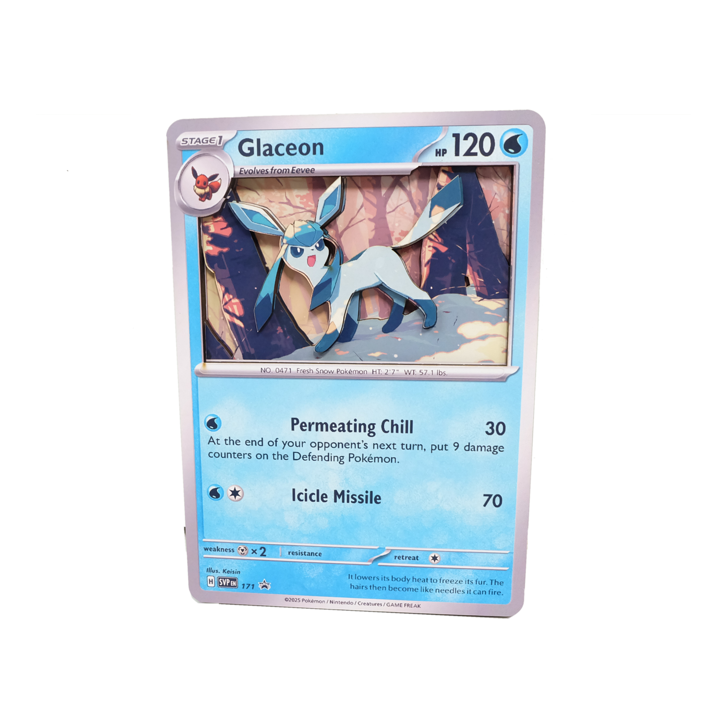 Glaceon Jumbo 3D Pokemon Card
