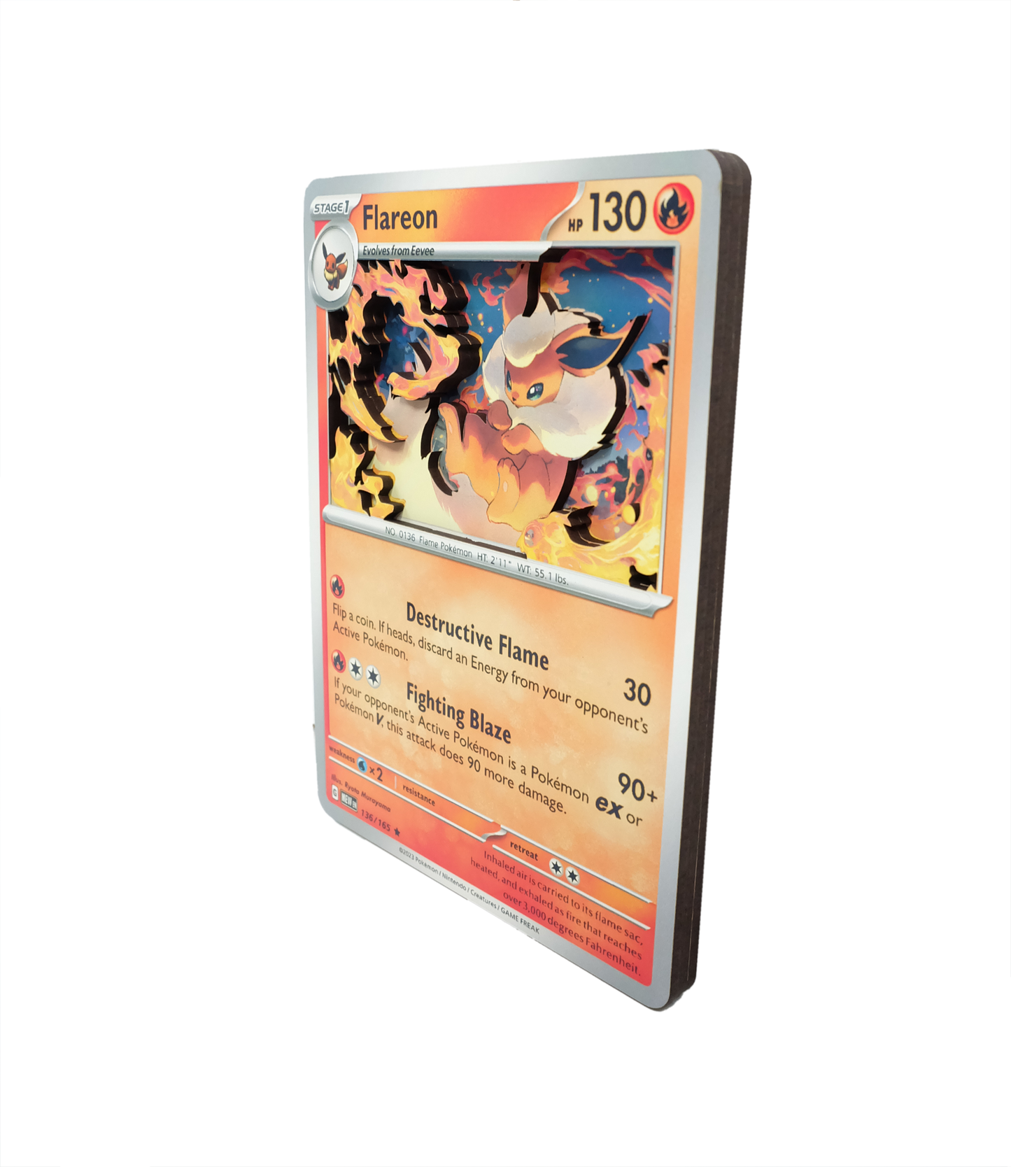 Flareon Jumbo 3D Pokemon Card