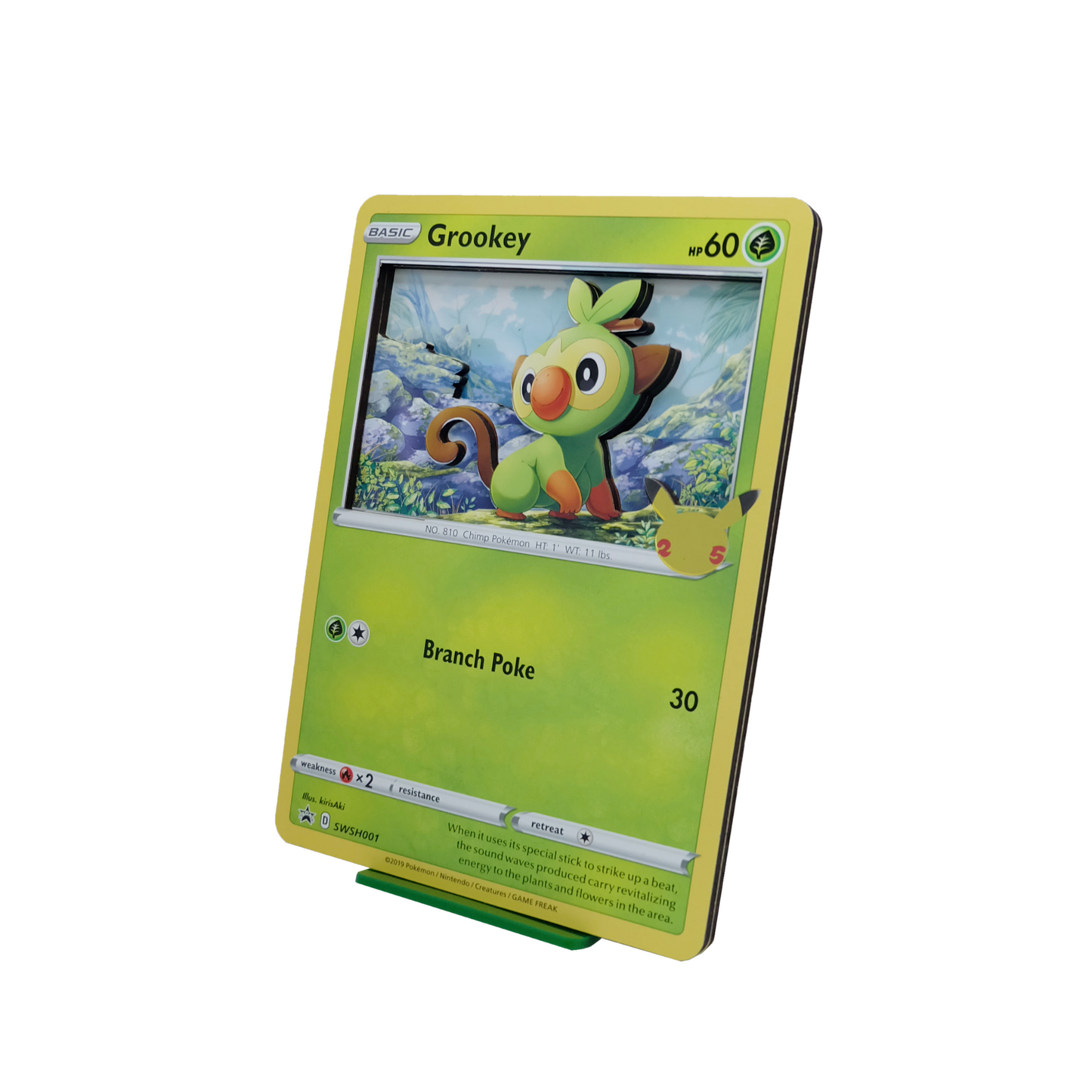 Grookey 3D Jumbo Pokemon Card