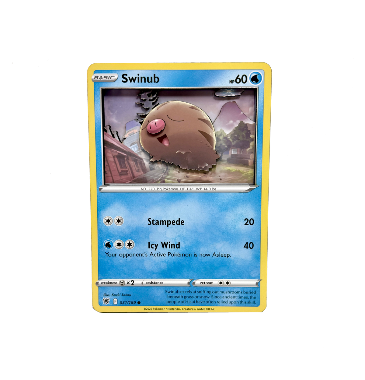 Swinub 3D Jumbo Pokemon Card