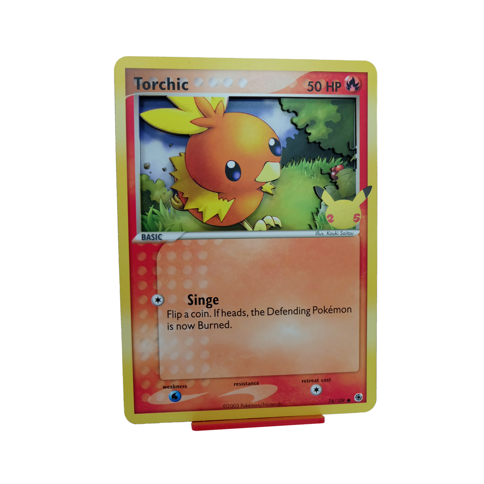 Torchic 3D Jumbo Pokemon Card Embrace Design Torchic 3D Jumbo Pokemon Card Embrace Design